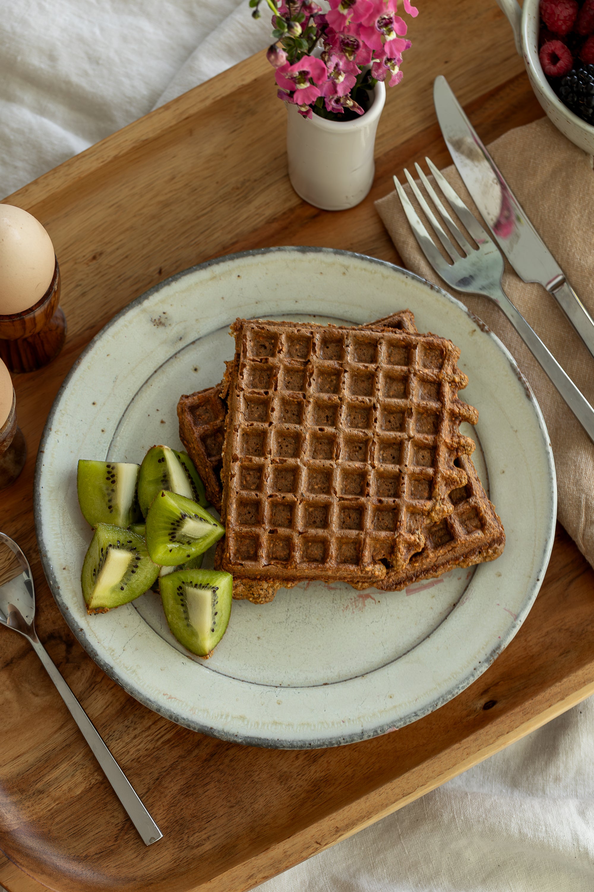 Banana Oat Waffles